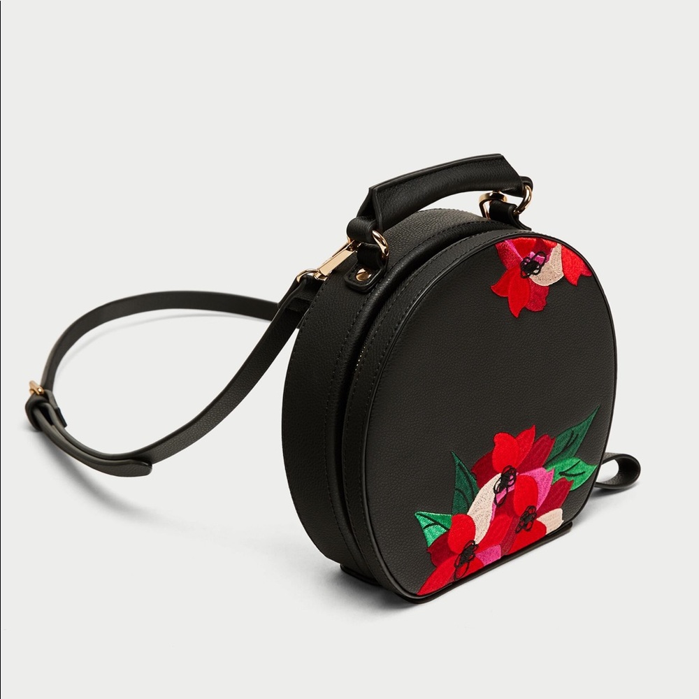 Zara Embroidered Oval City Bag